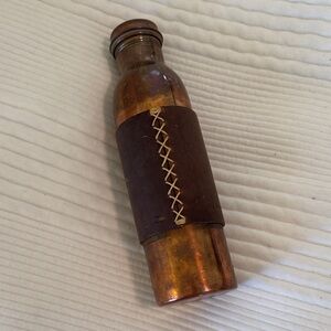 Pheonix Copper Water Bottle with Leather Sleeve